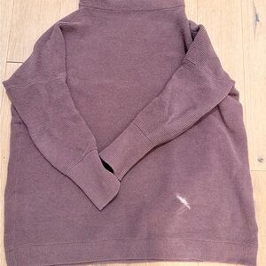 Free People Mauve Ribbed Cowl Neck Sweater